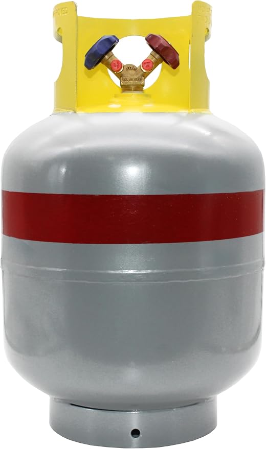 Flame King 50LB A2L Refrigerant Recovery Cylinder Tank, 400 PSI, Dual Y-Valve Liquid/Vapor, Heavy-Duty Steel, HVAC Recovery & Storage