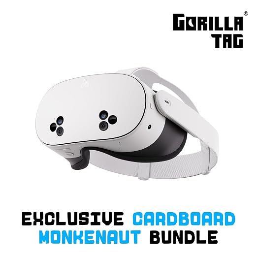 Meta Quest 3S 256GB | VR Without Wires — Gorilla Tag Cardboard Monkenaut Bundle — Amazon Exclusive—Access to 40+ Games with a 3-Month Trial of Meta Horizon+ Included