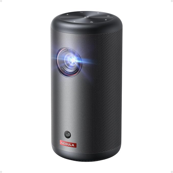 NEBULA Capsule 3 Portable Projector, Netflix-Certified | 2.5H Battery, Google TV, 1080p, Wi-Fi, 120" Display, Dolby Digital Sound, Smart and Portable for Any Space