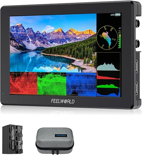 FEELWORLD T7S PRO 7" 2000nit FHD 3G SDI Aluminium Field DSLR Camera Monitor | with F750 Battery Bag, 4K HDMI In Out,3D LUT, False Color Waveform Focus Assist, for Cinematic Videographer Filmmaker Outdoor