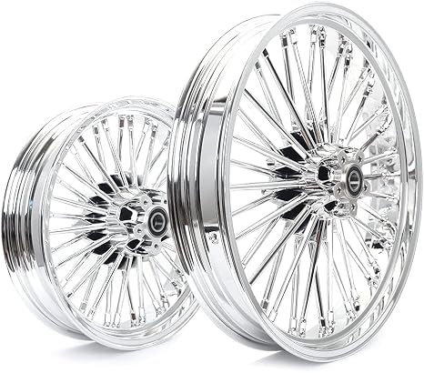 TOFR 21x3.5 16x3.5 Chrome Fat Spoke Wheels For Harley Softail Models 00-22