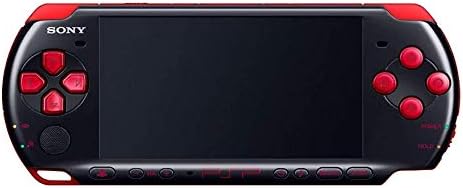 Sony PSP Slim and Lite 3000 Series Handheld Gaming Console with 2 Batteries and Memory Card (Black/Red) (Renewed)
