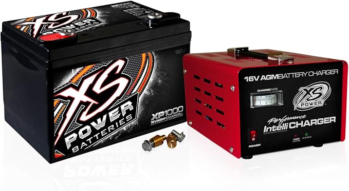 XS Power XP1000CK2 XP1000 16V Battery and 16V 15 Amp IntelliCharger Combo with 3/8" Stud Terminal
