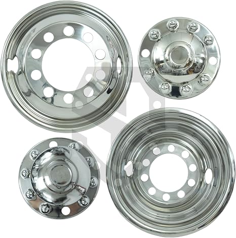 22.5" Front and Rear Polished Stainless Steel Hub-Pilot Wheel Simulator