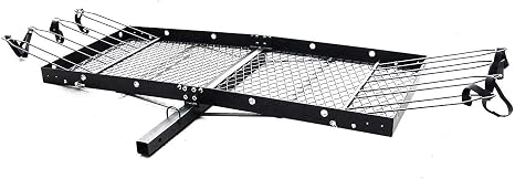 Hitch Cargo Carrier with Bike Rack, 500 lb Capacity, Black