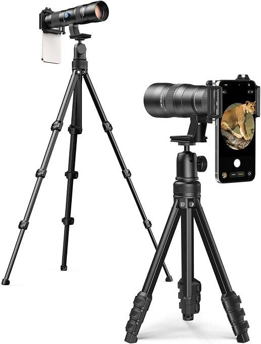 MIAO LAB 20-60X Zoom Telephoto Lens, High Power Telephoto Mobile Cell Phone Lens with Tripod & Universal Phone Clip, for iPhone 17/16/15/14/13 Series, Samsung, Android and Most Smartphone