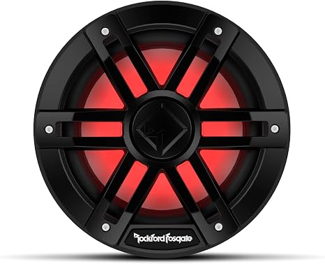 Rockford Fosgate M1D2-8B Color Optix 8" Marine Subwoofer – Black | 2-Ohm Dual Voice Coils, Offering Ultra Bright Multicolor LED Lighting Experience