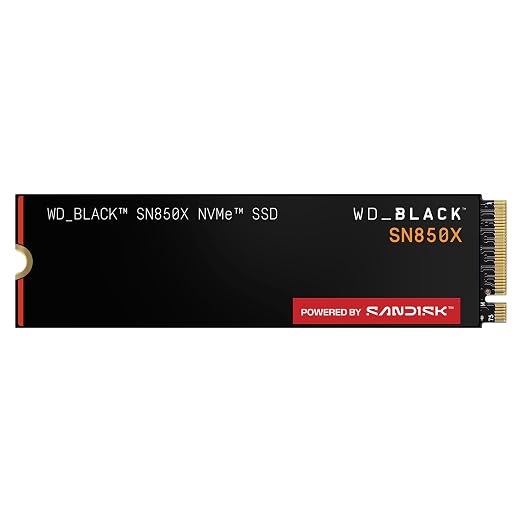 WD_BLACK SN850X 2TB NVMe SSD - M.2 2280, Up to 7,300 MB/s Read speeds, Up to 6,300 MB/s write speeds, Gaming Expansion, High Performance Internal Solid State Drive - WDS200T2X0E