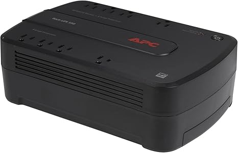 APC UPS 550VA/330W Backup Battery Power Supply for PC, Electronics, BE550G