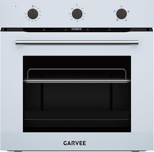 Garvee 24 Inch Single Wall Oven, 2.5 Cu.ft. Built-in Electric Oven with 4 Cooking Functions, 3000W Power, Mechanical Knob Control, Low-e Glass Door, Cooling Fan, Easy Clean Enamel Interior, White