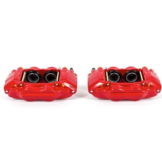 PowerStop Front Red Powder Coated Brake Caliper Pair for Hummer H3 2006-10 | Hummer H3T 2009-10 - High-Temp Brake Caliper Upgrade, S5018