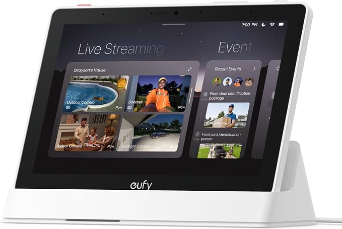 eufy Security eufy Smart Display E10, Smart Home Hub, 8" Control Panel | Compatible Devices, Four Views on One Screen, Instant Door Alerts, Daily Event Reports, One Tap Control, 64GB EMMC