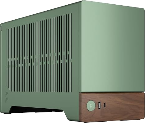 Fractal Design Terra Jade - Wood Walnut Front Panel - Small Form Factor - Mini ITX Gaming case – PCIe 4.0 Riser Cable – USB Type-C - Anodized Aluminum Panels