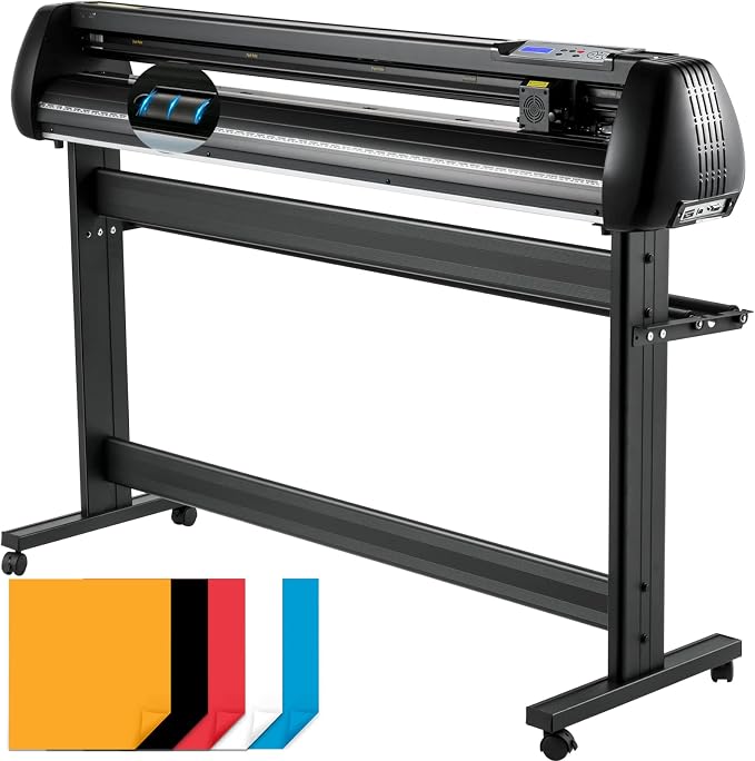 VEVOR Vinyl Cutter, 53inch Vinyl Cutter Plotter with Stand, Adjustable Speed Force for Sign Making Vinyl Plotter, SignMaster Software Vinyl Tape Tools Vinyl Printer Available with COM/USB