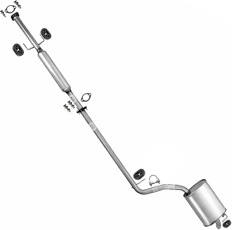 Exhaust Resonator Pipe & Muffler System Kit Compatible with Hyundai Sonata 2006-2010 2.4L | Stainless Steel | Northeastern Exhaust | Includes Clamp, Gasket, Bolt & Hanger | Direct-Fit