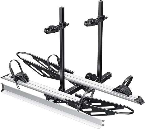 Young Hitch Mount Bike Rack with Ramp, 200 lbs. Capacity for 2 E-Bikes, Fat Tire and Standard, fits Cars, SUVs, RVs, Trailers with 2 Inch Receiver