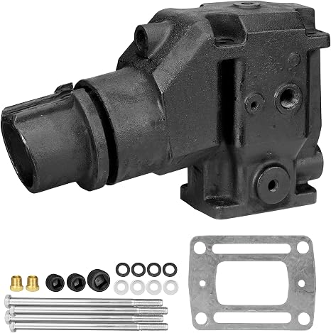FASWORX 3855270 Exhaust Riser Elbows with Gaskets & Bolts - Compatible with Volvo Penta 3855270, 3850456, 913784, 4.3L, 5.0L, 5.7L, 5.8L 305, 350, V6, V8 Engines, 4” Outlet - 7.75” Tall Riser