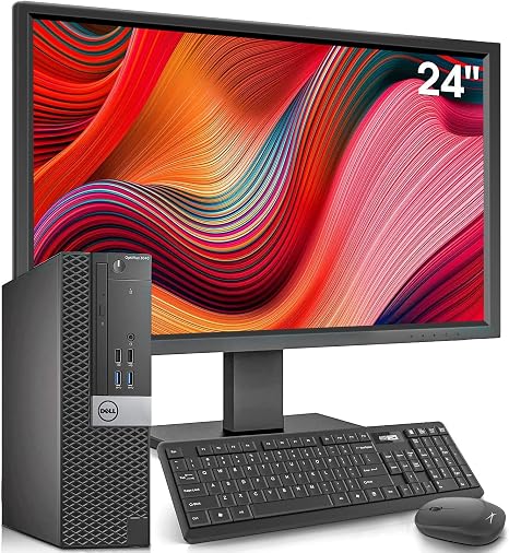 Dell OptiPlex Desktop Computer with 24 inch Monitor PC & Bundle, i7-6700 3.4GHz,16GB Ram New 512GB SSD,Intel AC7260 Built-in WiFi Bluetooth,HDMI,Refurbished Desktop,Windows 10 Pro (Renewed), Black | Desktop Computer PC,i7 up to 4.0GHz,Built in WiFi, BT, H