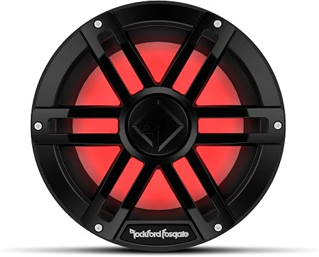 Rockford Fosgate M1D2-10B Color Optix 10" Marine Subwoofer – Black | 2-Ohm Dual Voice Coils, Offering Ultra Bright Multicolor LED Lighting Experience