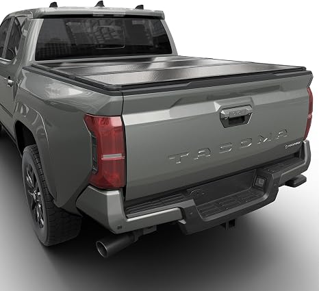 Hard Shell Folding Truck Bed Tonneau Cover|Fits 2016-2026 Toyota Tacoma w/OE Track System 5' 1" Bed (60.5") - TULH021
