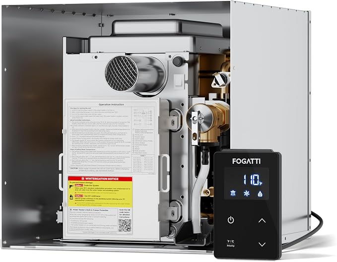 FOGATTI InstaShower 7 RV Tankless Water Heater, Propane On Demand Hot Water