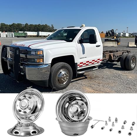 4pcs 17" Dually Steel Wheel Simulators for 2011-2025 Chevy Silverado 3500HD