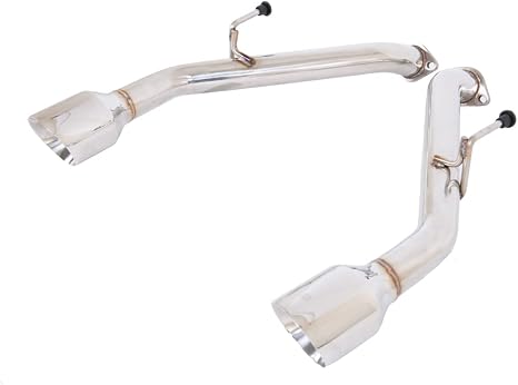 Replacement For 2014-2024 Infiniti Q50 STAINLESS STEEL POLISHED SILVER Muffler Axle Back 4.5" Double Wall Dual Tips Exhaust EXT-MD003