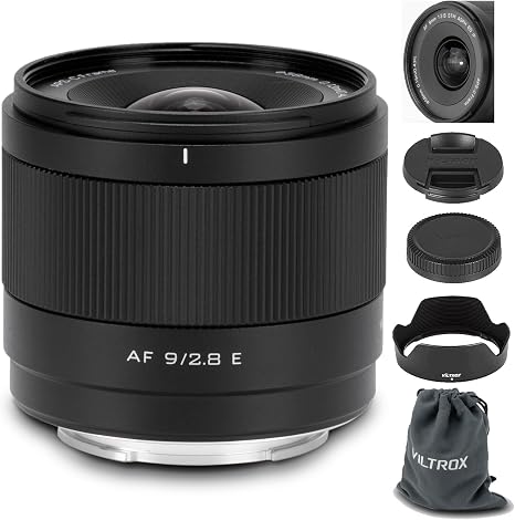 VILTROX 9mm F2.8 E-Mount APS-C Lens for Sony, Auto Focus Ultra-Wide Prime Lens for Sony E-Mount Cameras FX30 ZV-E10 ZV-E10II A6700 A6600 A6500 A6400 A6300 A6100