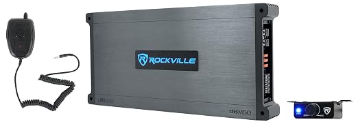 Rockville DBM50 5 Channel Marine Boat Amplifier, 4000W Peak / 980W RMS | Includes PA Mic, Bass Knob, Waterproof Conformal Coated, Rustproof Stainless Steel, MOSFET Power Supply