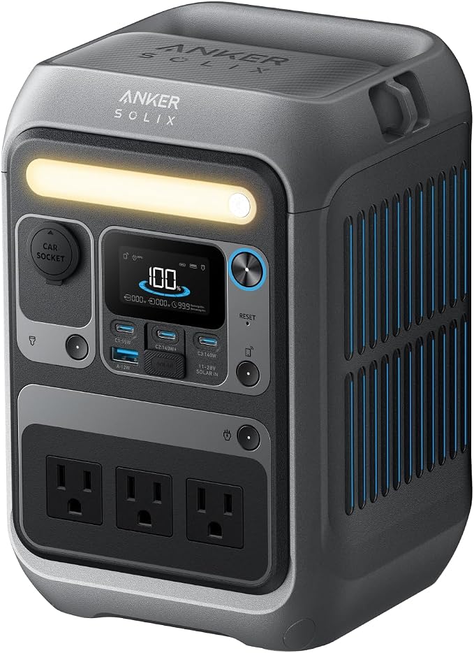 Anker SOLIX C300 Portable Power Station, 288Wh Solar Generator for Camping