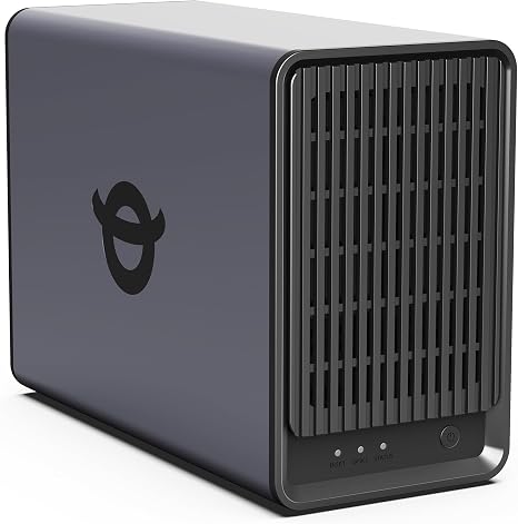 Zero1 2-Bay Desktop NAS, Beginner-Ready Silent Home NAS Storage 2.5GbE, Maximum 60TB Capacity (Diskless), Support Docker, Remote Access, 4GB RAM, 2.5GbE, 4K HDMI, Network Attached Storage