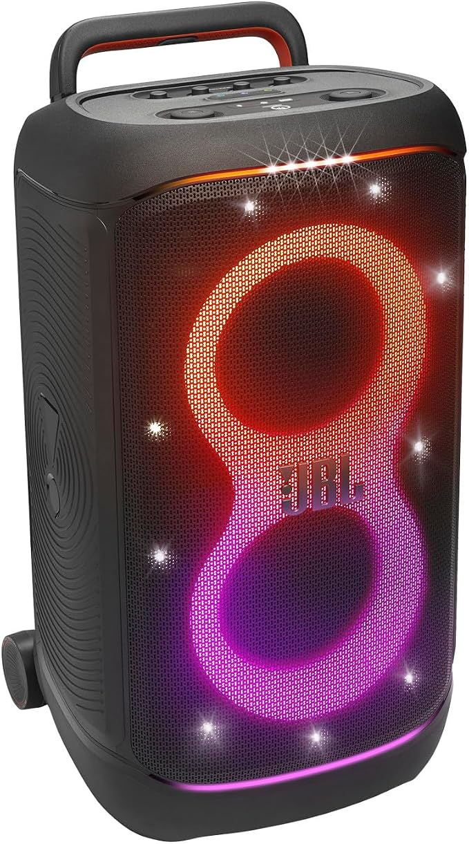 JBL PartyBox 520 - Portable Battery-Powered Party Speaker with AI Sound Boost, Up to 15 Hours of Play time, IPX4 Splash Proof, Multi-Speaker Connection by Auracast (Black) (Renewed)