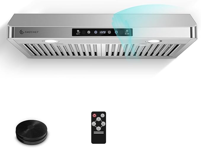 AMZCHEF 30" Under Cabinet Range Hood, 750CFM Stainless Steel Vent Hood