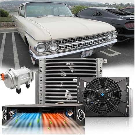 12V 12000 BTU Under Dash Air Conditioner with Heating, Universal 12 Volt A/C Kit System, Electric 12V DC Underdash AC Unit Quiet, Fast Cooling for Classica Car, Automotive, Truck, ATV, Pickup,Tractor