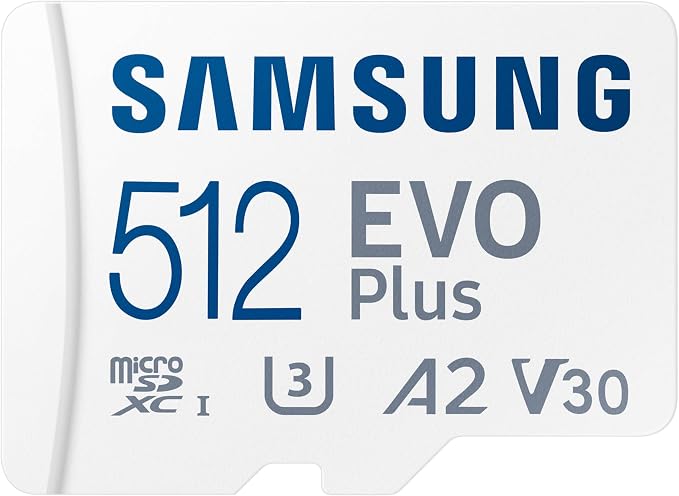 Samsung EVO Plus 512GB microSDXC Memory Card + SD Adaptor, Up to 160MB/s