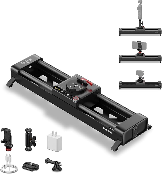 IFOOTAGE Pico Pro Motorized Slider Phone Gimbal Stabilizer 15.7" | 2-Axis Portable Phone Gimbal Stabilizer for iPhone Android Insta360 Action Cams DJI Pocket 3/4, Payload 3.3lb