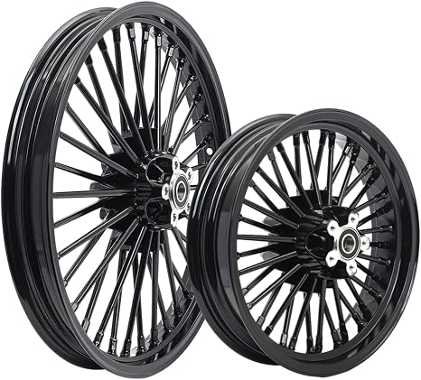 TOFR 19x2.5 16x3.5 Fat Spoke Wheels Black For Harley Sportster XL883N 10-22