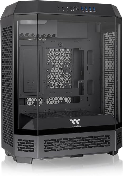 Thermaltake Tower 600 Black Mid-Tower ATX Case; 3 Tempered Glass Panels; Hidden-Connector Motherboard Support; Rotational PCI-e Slots; CA-1Z1-00M1WN-00; 3 Year Warranty