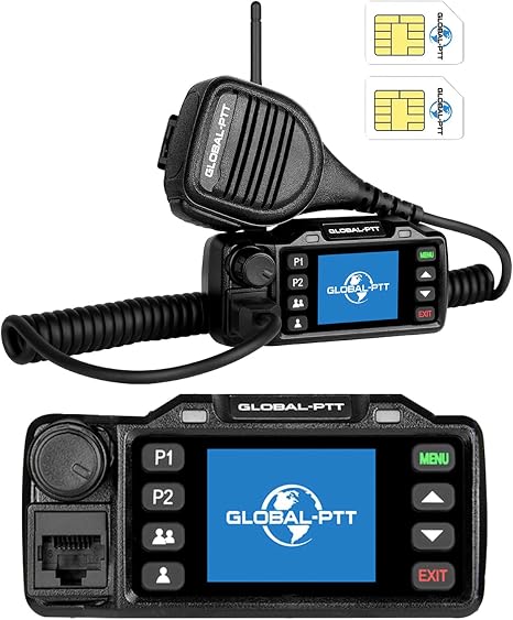 V1 Mobile PoC Radio Unlimited Range, 2-Pack Professional Fixed-Mount Push-to-Talk Over Cellular 4G LTE Walkie Talkies Long Range for in-Vehicle Nationwide PTT Communication (2, V1)