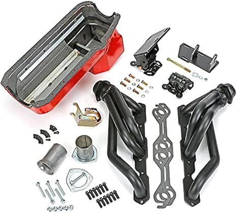 TRANS DAPTEngine Conversion Kit, Swap In A Box, Gaskets/Hardware/Headers/Mounts/Oil Pan/Pickup Tube, Auto/Manual Trans, 4WD, Small Block Chevy, GM Compact SUV/Truck 1982-2005, Kit
