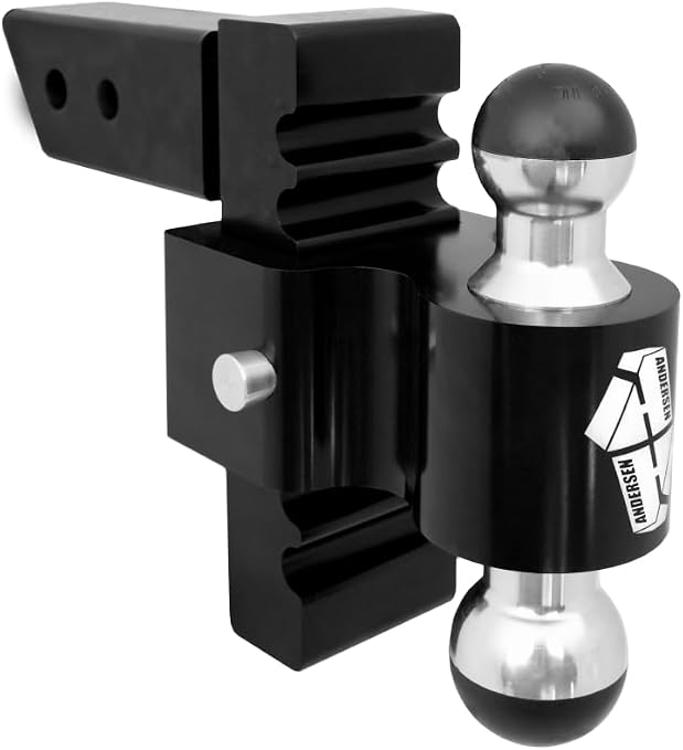 Andersen Hitches Black Anodized Rapid Hitch 6 Inch Drop 2-1/2 Inch Shank 2 x 2-5/16 Greaseless Ball 8K 10K GTWR