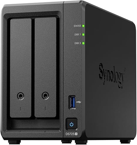 Synology DS725+ Expandable NAS Storage - Private Cloud for Home and Small Business (2-Bay Diskless NAS)