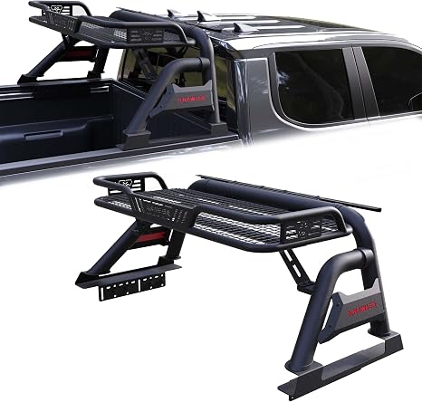 Roll Bar with Cargo Basket for Mid Size Pickup Truck, Adjustable