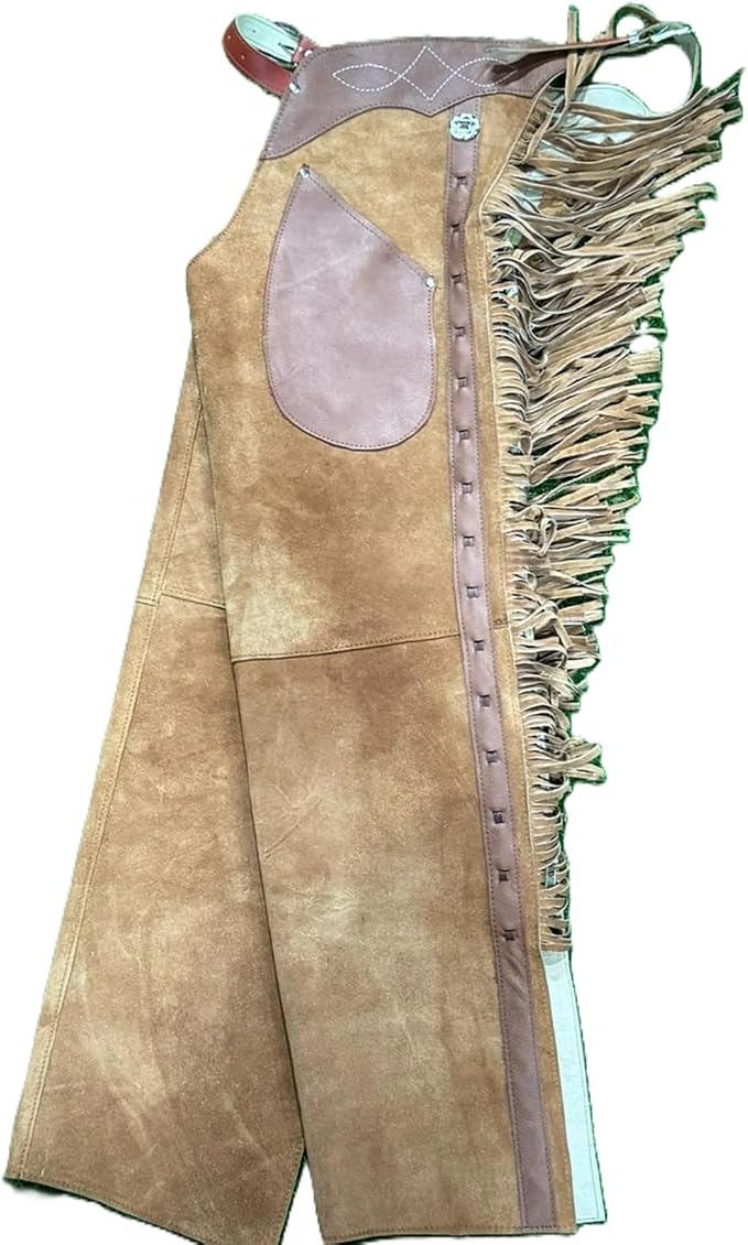 Custom Split Leather Shotgun Chaps, Personalized Fit Handmade Western Riding Gear