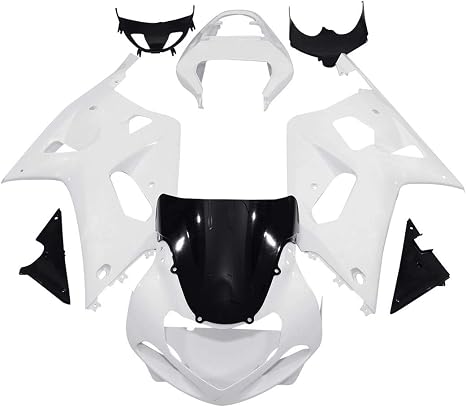 TCT-MOTORPARTS Unpainted White Fairing Bodywork Fits for Suzuki GSXR600 GSXR750 2000 2001 2002 2003