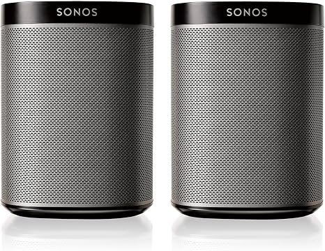 SONOS Play:1 2-Room Streaming Music Starter Set Bundle (Black) (Renewed)