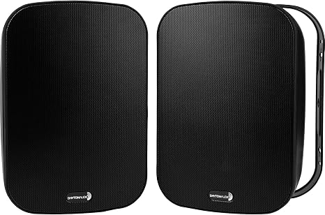 Dayton Audio IO65XTB 6-1/2" IP66 70/100V 8 ohm Indoor/Outdoor 2-Way Speaker Pair w/Radiator Black
