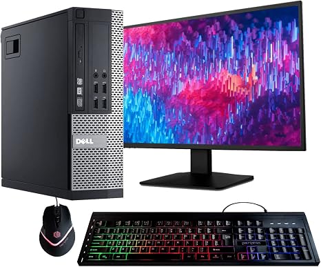 Dell Optiplex 9020 Desktop Computer PC, Intel Quad-Core i5, 500GB HDD Storage, 8GB DDR3 RAM, WiFi, 20 in Monitor, RGB Productivity Bundle, Windows 11 Pro (Renewed) | Desktop Computer PC, i5 up to 3.6GHz, WiFi, ARGB, Windows 11 Pro, Home or Office PC