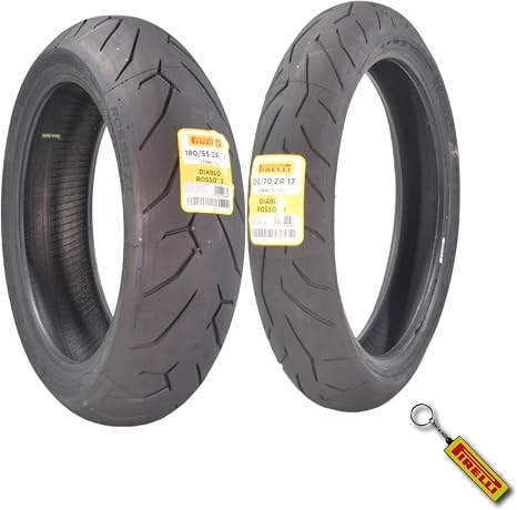 Pirelli Diablo Rosso II Motorcycle Tire Set 120/70 ZR17 & 180/55 ZR17