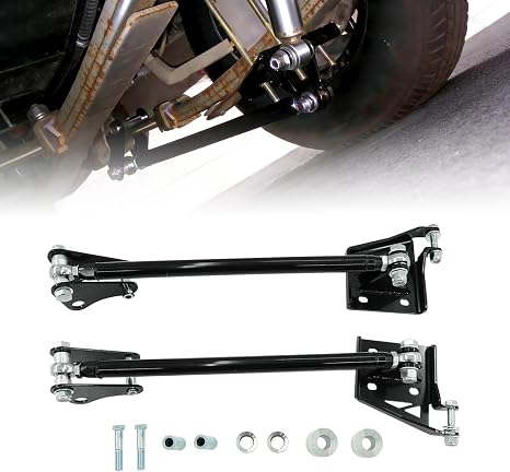 2 x Traction Tie Bars Compatible with Chevrolet S10 Blazer GMC Sonoma S15 1983-2004 Traction Bar Powder Coated Steel, Black